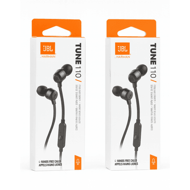 AUDÍFONOS JBL T110 PACK X2 CON MICRÓFONO NEGRO - 1