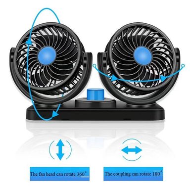 VENTILADOR 360º AUTO CAMIONETA 12V DOBLE CON BASE GIRATORIO - 5
