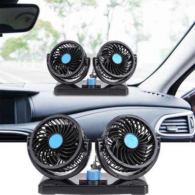 VENTILADOR 360º AUTO CAMIONETA 12V DOBLE CON BASE GIRATORIO