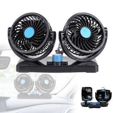 VENTILADOR 360º AUTO CAMIONETA 12V DOBLE CON BASE GIRATORIO - 3