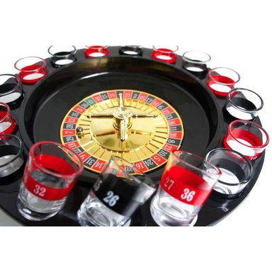 RULETA DRINKING CON VASOS DE VIDRIO