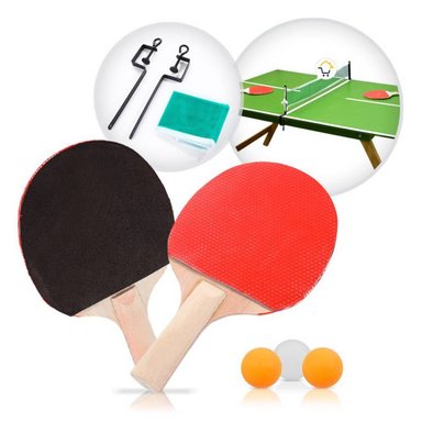RAQUETA PING PONG MADERA MAS MALLA