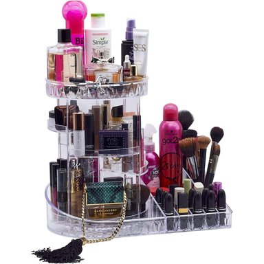 ORGANIZADOR MAQUILLAJE CON BASE CUADRADA 360°