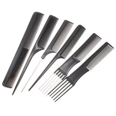 SET NEGRO 10 PEINES PROFESIONALES PARA PELUQUERÍAS / BARBERÍAS