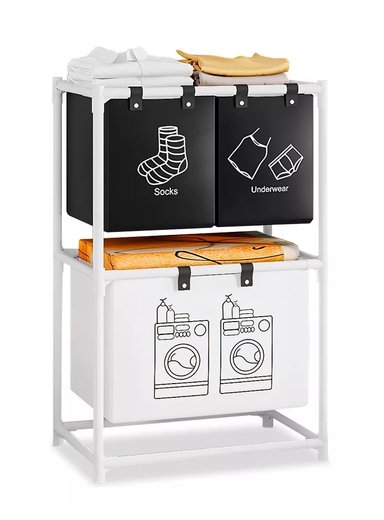 CESTO ANIMAL PRINT ORGANIZADOR LAVANDERIA 2 NIVELES 3 DIVISIONE