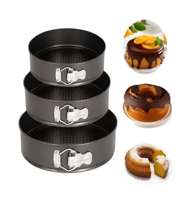 SET 3 MOLDES KEKE PASTELES REPOSTERIA ANTIADHERENTE CIRCULAR