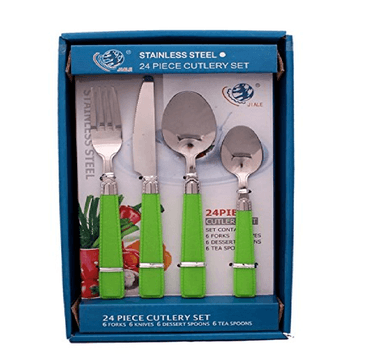 SET DE CUBIERTOS X24 PIEZAS ACERO INOXIDABLE ELEGANTE