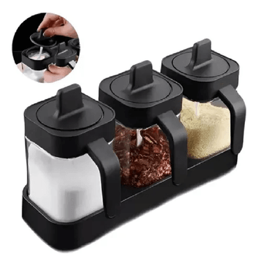 CONDIMENTERO ESPECIEROS ORGANIZADOR CON CUCHARITA SET X3