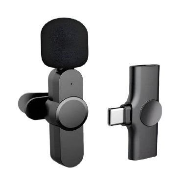 MICRÓFONO INALÁMBRICO K8 TIPO C NEGRO SOLAPERO