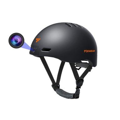 CASCO CICLISMO V6 NEGRO CICLISTA CON CÁMARA GRABADORA LUCES LED FOXWEAR BICICLETA - 4