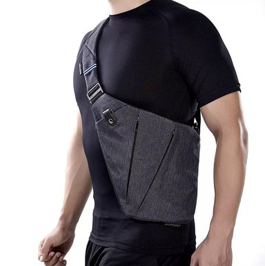 CANGURO OEM BP02 GRIS MOCHILA MORRAL CRUZADO PARA VIAJES ULTRA DELGADO