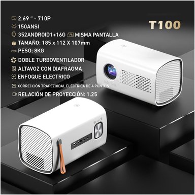 PROYECTOR IOS ANDROID MINI 36 A 150 PULGADAS 720P WIFI PORTÁTIL T100 - 2