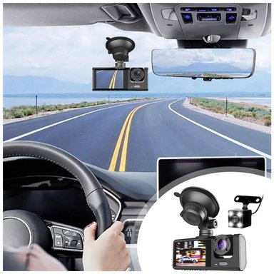 CÁMARA GRABADORA PARA TABLERO DE CARRO 3 LENTES HD VISIÓN NOCTURNA T717W - 3