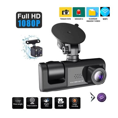 CÁMARA GRABADORA PARA TABLERO DE CARRO 3 LENTES HD VISIÓN NOCTURNA T717W - 5