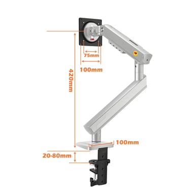 BRAZO SOPORTE RACK GIRATORIO DE MONITOR 17' 32' NORTH BAYOU A5-XS GRIS - 6