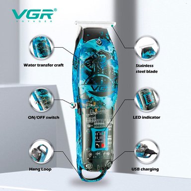 MAQUINA CORTE CABELLO VGR V 923 PANTALLA DIGITAL INALAMBRICO - 3