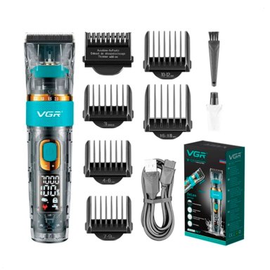 MAQUINA CORTADORA DE PELO VGR V 695 DIGITAL TRANSPARENTE INALAMBRICO