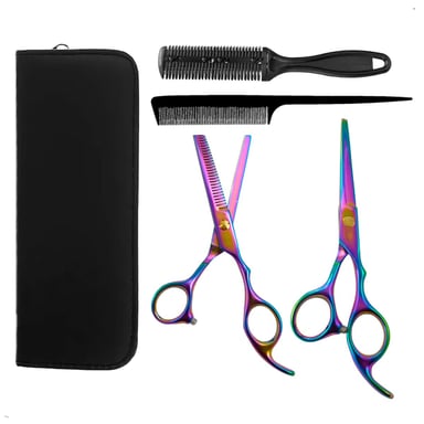SET TIJERA PELUQUERIA CORTE PULIR TORNASOL PEINE - 1