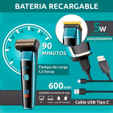 MAQUINA CORTE PELO 3 3N 1 VGR V-366 INALAMBRICO - 3