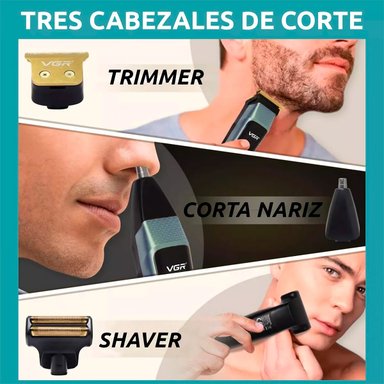 MAQUINA CORTE PELO 3 3N 1 VGR V-366 INALAMBRICO - 4