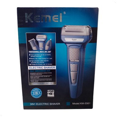 MÁQUINA CORTE CABELLO KEMEI KM 5561 INALÁMBRICA COMBO 3 EN 1