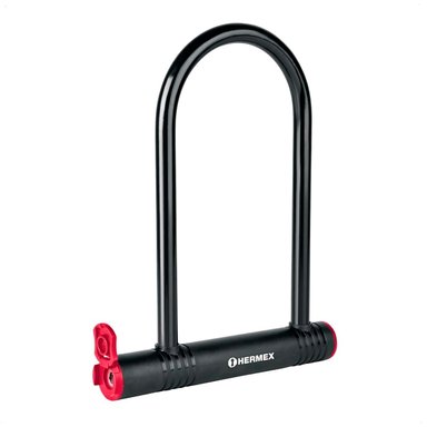 CANDADO TIPO U HERMEX ACERO BICICLETA MOTO SCOOTER PORTONES - 2