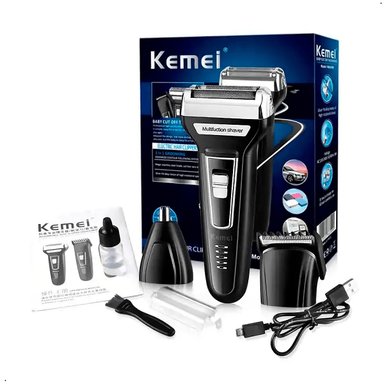 RASURADORA Y CORTADORA DE PELO KEMEI 6559 INALAMBRICO 3 EN 1