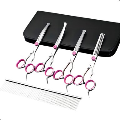 SET 4 TIJERAS ACERO PARA EL CUIDADO DE MASCOTAS EN ACERO