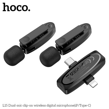 MICRÓFONO HOCO L15 DUAL MIC PARA CELULAR TIPO C Y LIGHTNING