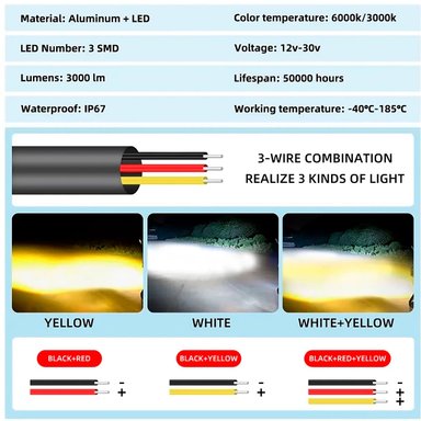 LUCES EXPLORADORAS AMBAR Y BLANCA MOTO CAMIONETA X 2 UNIDS - 6