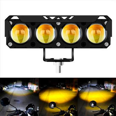 LUCES EXPLORADORAS AMBAR Y BLANCA MOTO CAMIONETA 4 FOCOS X 2 UNIDADES - 2