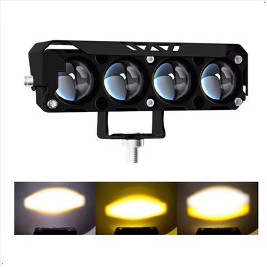 LUCES EXPLORADORAS AMBAR Y BLANCA MOTO CAMIONETA 4 FOCOS X 2 UNIDADES - 3