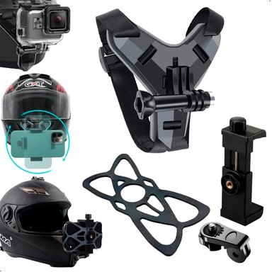 SOPORTE DE CAMARA ACCION GOPRO, CELULAR PARA CASCO DE MOTO - 2