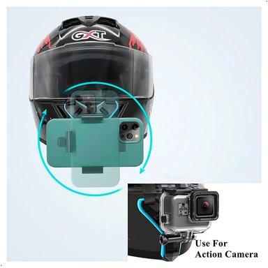 SOPORTE DE CAMARA ACCION GOPRO, CELULAR PARA CASCO DE MOTO - 5