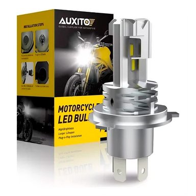LUZ LED PARA FARO MOTO AUXITO BULBO H4 9003 LUZ BLANCA 12V