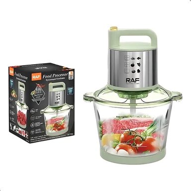 PROCESADOR DE ALIMENTOS MULTIFUNCIONAL RAF R7732 DE 300W CON BOWL DE VIDRIO