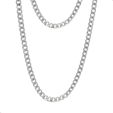 CADENA COLLAR ACERO MODELO LOMO DE CORVINA DE 6MM X 55 CM