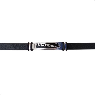 PULSERA CUERO DE MICROFIBRA CON ESCLAVA DE ACERO INOXIDABLE - 5