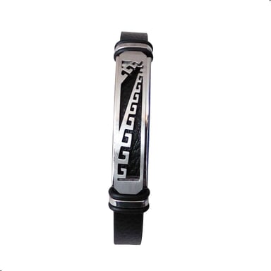 PULSERA CUERO DE MICROFIBRA CON ESCLAVA DE ACERO INOXIDABLE - 6