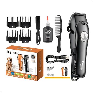 CORTADORA PELO DE MASCOTAS KEMEI KM-1596 PROFESIONAL 6800RPM NEGRO