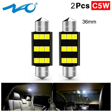 LUCES LED NAOEVO DE SALON INTERIOR AUTO FESTOON CANBUS 36MM CONECTOR C5W