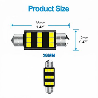 LUCES LED NAOEVO DE SALON INTERIOR AUTO FESTOON CANBUS 36MM CONECTOR C5W - 4