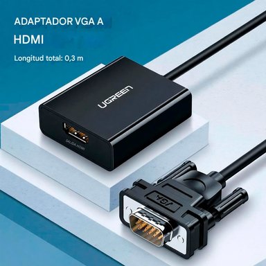 UGREEN CM513 CABLE ADAPTER VGA (MACHO) HDMI (HEMBRA) 0,15M 1080P FULL HD - 5