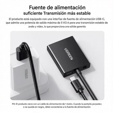 UGREEN CM513 CABLE ADAPTER VGA (MACHO) HDMI (HEMBRA) 0,15M 1080P FULL HD - 7