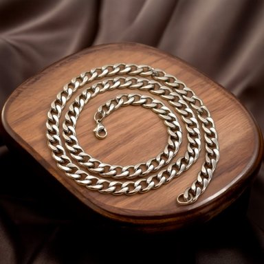 COLLAR PESADO DE ACERO LOMO DE CORVINA PARA HOMBRE 14MM X 60 CM