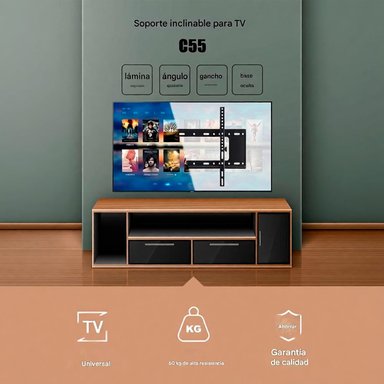 RACK TV SOPORTE FIJO E INCLINABLE PARA LED - LCD 32 A 80 PULGADAS - 10