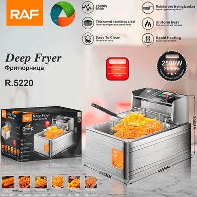 FREIDORA DE ACEITE RAF R.5220 5.5L 2500W ACERO INOXIDABLE - 3