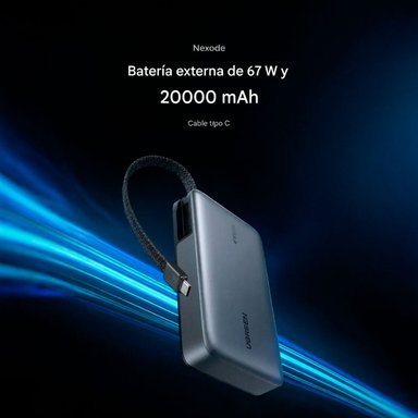 POWER BANK 55996 UGREEN 20000MAH 67W CARGA RÁPIDA LAPTOP CABLE USB - 8