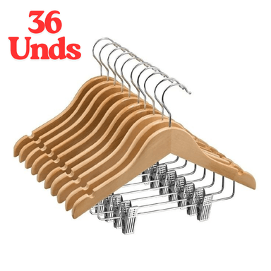 3 DOCENAS PERCHAS COLGADORES CON GANCHOS PARA VESTIDO, ABRIGO Y CHAQUETA.