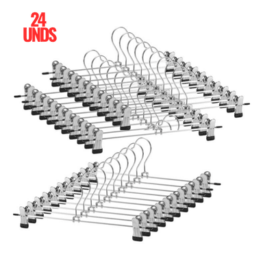 COLGADORES PERCHAS DE METAL PARA COLGAR ROPA X 24 UDS